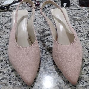 Elegant Pink Slingback Heels Heel 1 1/2 No Box